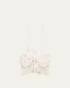 Cult Gaia Giula Pearlescent Flower Wristlet In White