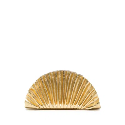 Cult Gaia Nala Mini Clutch With Pleated Detailing In Gold