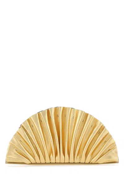 Cult Gaia Gold Leather Mini Nala Clutch