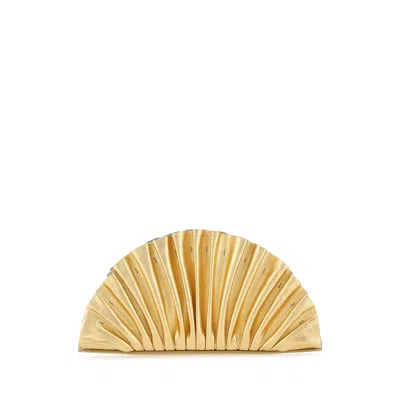 Cult Gaia Gold Leather Mini Nala Clutch