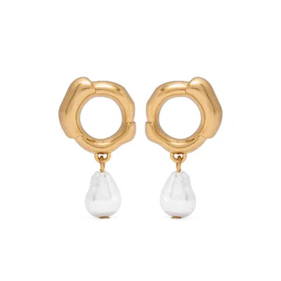Cult Gaia Gold  White Earrings
