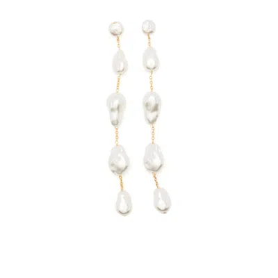 Cult Gaia Gold  White Earrings