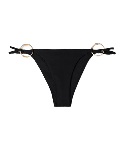 Cult Gaia Golda Embellished Bikini Briefs In Black