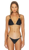 Cult Gaia Golda Embellished Bikini Top In Black