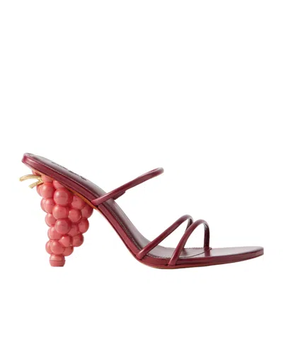 Cult Gaia Grape Leather Sandals In Multi