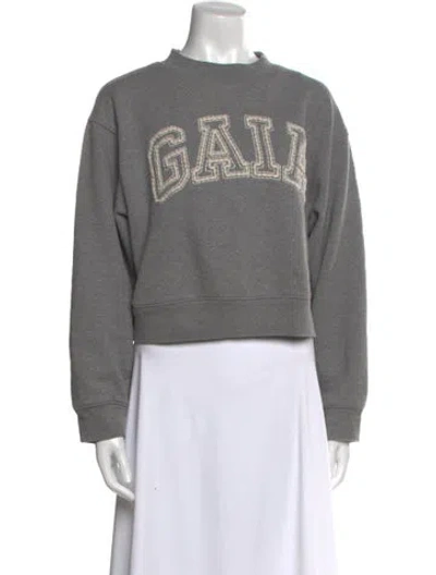 Pre-owned Cult Gaia Graphic Print Crew Neck Sweatshirt In Gray