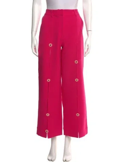 Pre-owned Cult Gaia Graphic Print Wide Leg Pants In Pink