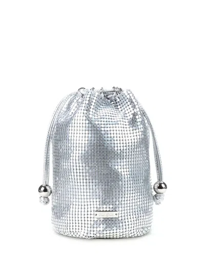 Cult Gaia Gypsum Chainmail Bucket Bag In Silver