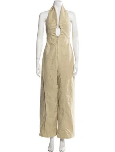 Pre-owned Cult Gaia Halterneck Jumpsuit In Green