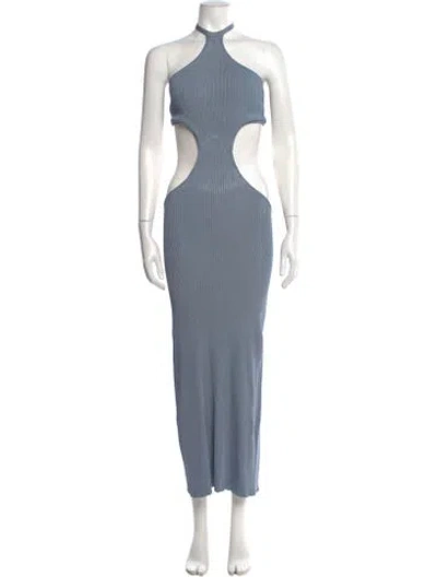 Pre-owned Cult Gaia Halterneck Knee-length Dress In Blue