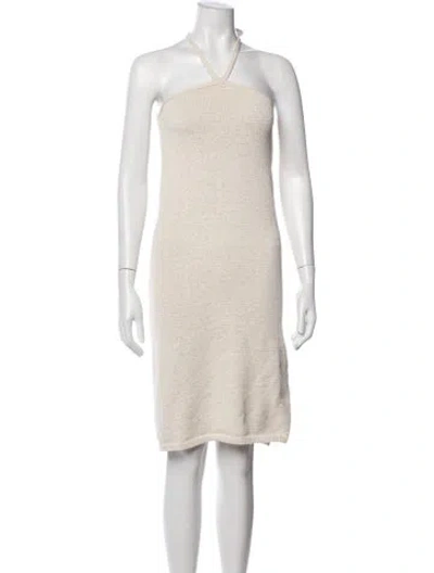 Pre-owned Cult Gaia Halterneck Knee-length Dress In Neutral