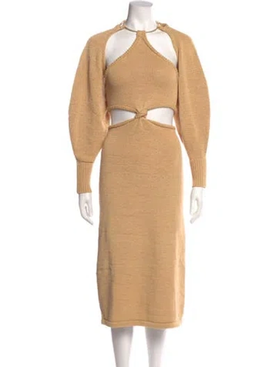 Pre-owned Cult Gaia Halterneck Knee-length Dress W/ Tags In Brown