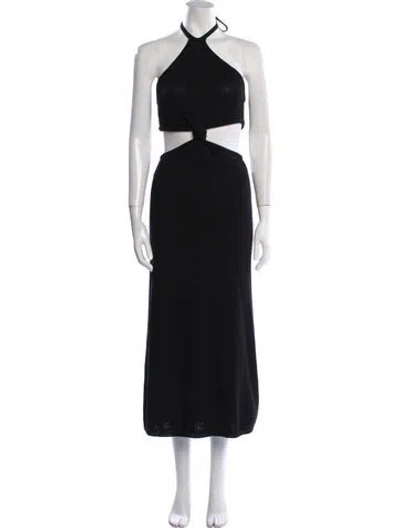 Pre-owned Cult Gaia Halterneck Long Dress In Black