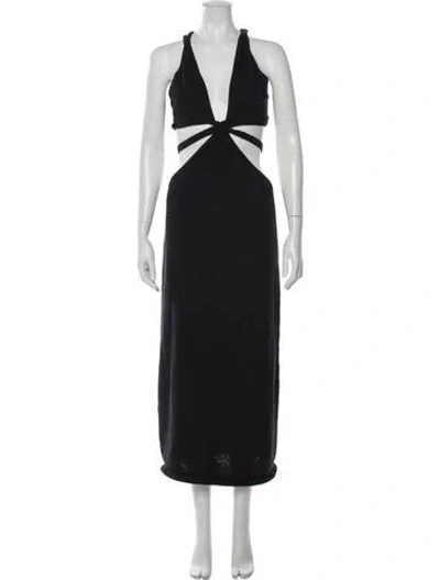 Pre-owned Cult Gaia Halterneck Long Dress In Black