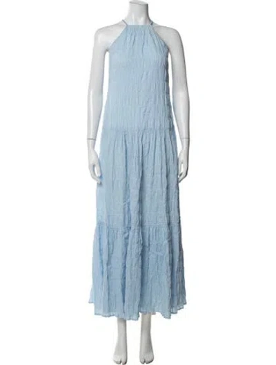 Pre-owned Cult Gaia Halterneck Long Dress In Blue