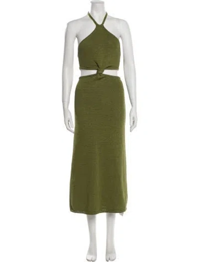 Pre-owned Cult Gaia Halterneck Long Dress In Green