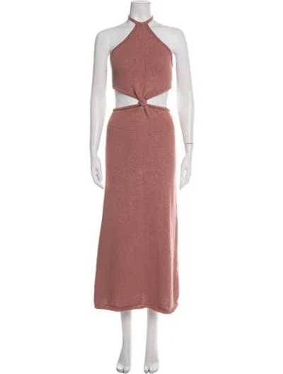 Pre-owned Cult Gaia Halterneck Long Dress In Green