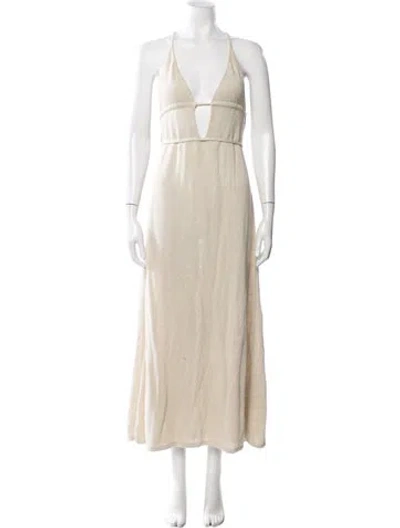 Pre-owned Cult Gaia Halterneck Long Dress In Neutrals