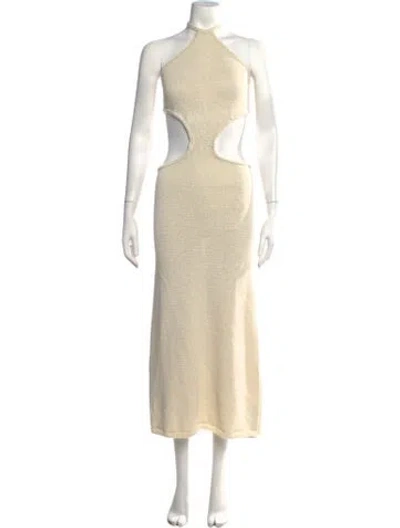 Pre-owned Cult Gaia Halterneck Long Dress In Neutrals