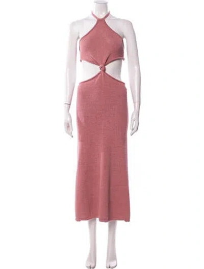 Pre-owned Cult Gaia Halterneck Long Dress In Pink
