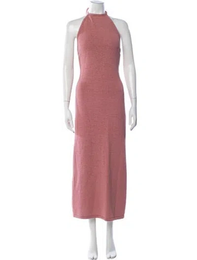 Pre-owned Cult Gaia Halterneck Long Dress In Pink