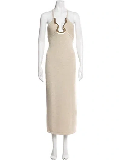 Pre-owned Cult Gaia Halterneck Long Dress W/ Tags In Neutral