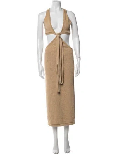 Pre-owned Cult Gaia Halterneck Long Dress W/ Tags In Neutrals