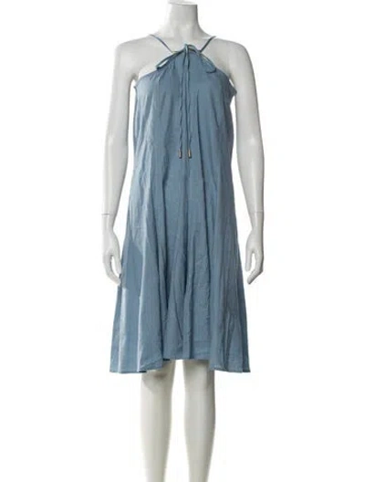 Pre-owned Cult Gaia Halterneck Midi Length Dress In Blue