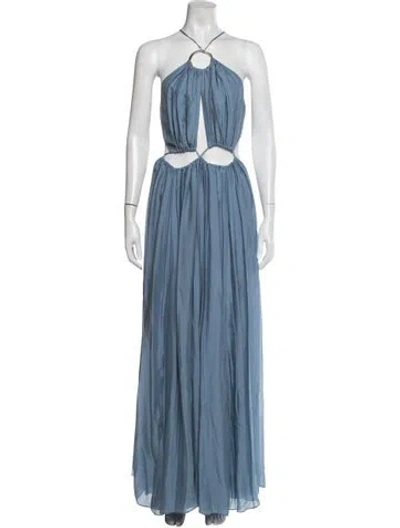 Pre-owned Cult Gaia Halterneck Midi Length Dress In Blue