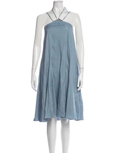 Pre-owned Cult Gaia Halterneck Midi Length Dress In Blue