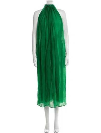 Pre-owned Cult Gaia Halterneck Midi Length Dress In Green