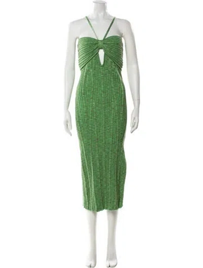 Pre-owned Cult Gaia Halterneck Midi Length Dress In Green
