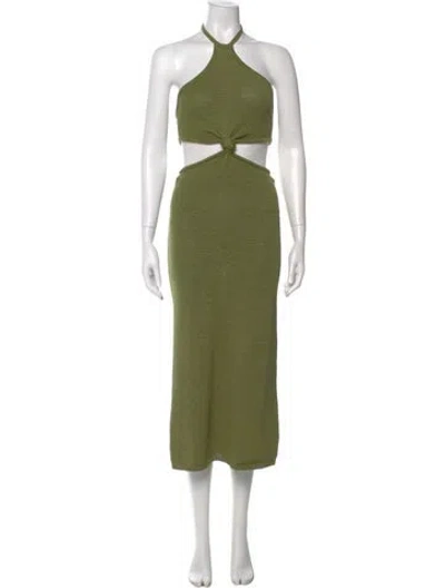 Pre-owned Cult Gaia Halterneck Midi Length Dress In Green