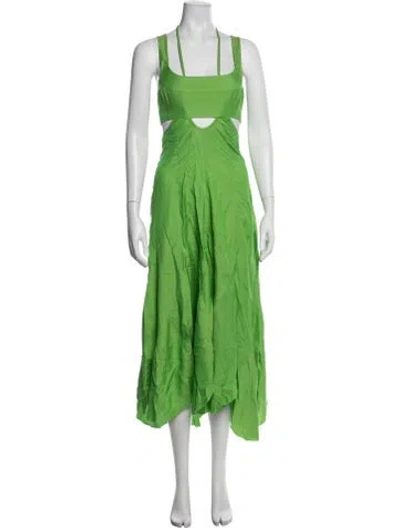 Pre-owned Cult Gaia Halterneck Midi Length Dress In Green