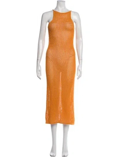 Pre-owned Cult Gaia Halterneck Midi Length Dress In Orange