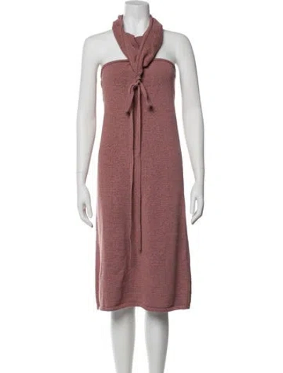 Pre-owned Cult Gaia Halterneck Midi Length Dress In Pink