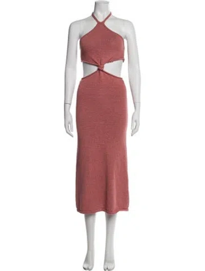 Pre-owned Cult Gaia Halterneck Midi Length Dress In Pink