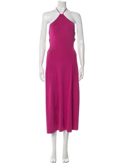 Pre-owned Cult Gaia Halterneck Midi Length Dress In Pink