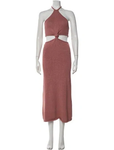 Pre-owned Cult Gaia Halterneck Midi Length Dress In Pink