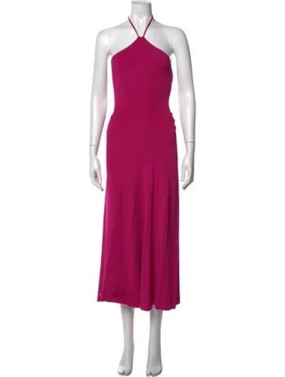 Pre-owned Cult Gaia Halterneck Midi Length Dress In Pink