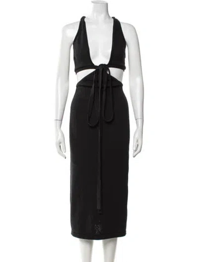 Pre-owned Cult Gaia Halterneck Midi Length Dress W/ Tags In Black