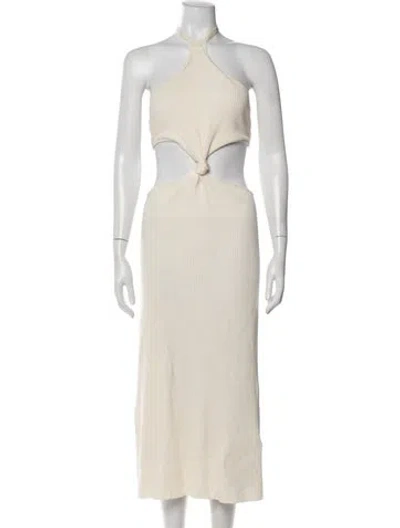 Pre-owned Cult Gaia Halterneck Midi Length Dress W/ Tags In Neutral