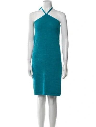 Pre-owned Cult Gaia Halterneck Mini Dress In Blue