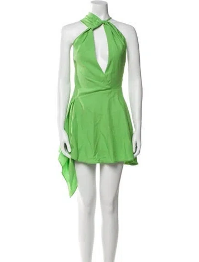 Pre-owned Cult Gaia Halterneck Mini Dress In Green