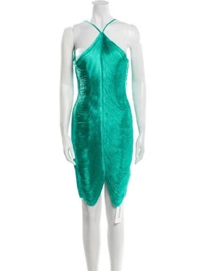 Pre-owned Cult Gaia Halterneck Mini Dress In Green