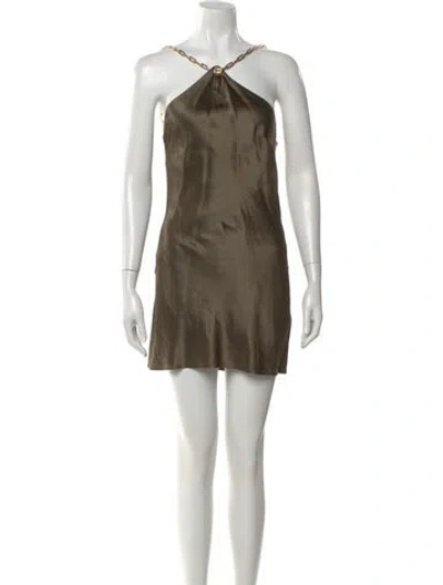 Pre-owned Cult Gaia Halterneck Mini Dress In Green