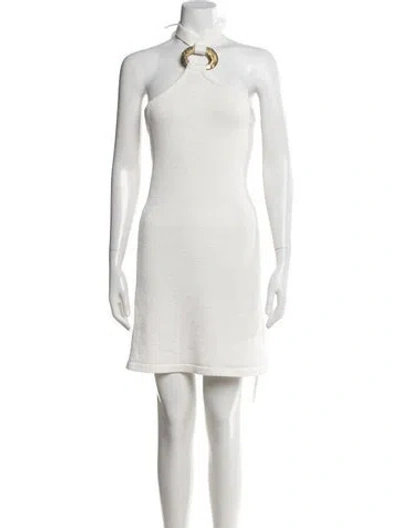 Pre-owned Cult Gaia Halterneck Mini Dress In Neutral
