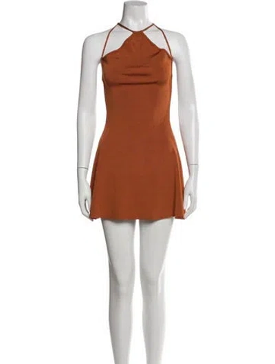 Pre-owned Cult Gaia Halterneck Mini Dress In Orange