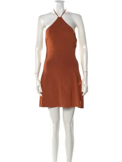 Pre-owned Cult Gaia Halterneck Mini Dress In Orange