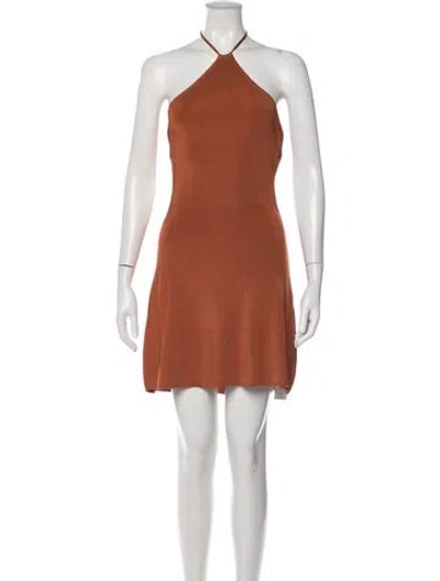 Pre-owned Cult Gaia Halterneck Mini Dress In Orange